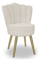 Ver imagem 4 de Kit 4 Cadeiras de Jantar Pétala com Pés em Aço Dourado Veludo Bege Bz Home Decor