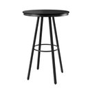 Ver imagem 1 de Mesa Bistro Redonda Estrutura Aço Carbono com Nivelador Tampo Cor Preto Laca Boston