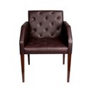 Ver imagem 2 de Kit 2 Poltronas Decorativa Nina em Tecido Sintético Costura Capitonê - Marrom