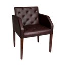 Ver imagem 3 de Kit 2 Poltronas Decorativa Nina em Tecido Sintético Costura Capitonê - Marrom