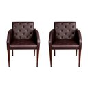 Ver imagem 1 de Kit 2 Poltronas Decorativa Nina em Tecido Sintético Costura Capitonê - Marrom