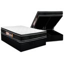 Ver imagem 1 de Cama Box Baú Queen: Colchão D33 Castor Black e White Air Double Face Euro Pillow+base Black(