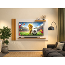 Ver imagem 2 de Painel para Tv até 40 Polegadas Ripado com Prateleiras Off White Madeirado Copa