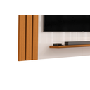 Ver imagem 3 de Painel para Tv até 40 Polegadas Ripado com Prateleiras Off White Madeirado Copa