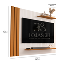 Ver mais imagens de Painel para Tv até 40 Polegadas Ripado com Prateleiras Off White Madeirado Copa