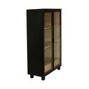 Ver imagem 2 de Cristaleira Livreiro Ditália 2 Portas 1 Gaveta E-966 Cor:riviera Preto