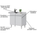 Ver imagem 3 de Balcão de Canto Reto com Tampo Denver Branco - Lumil Lumil Móveis