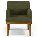 Ver imagem 3 de Kit 02 Poltronas Decorativas para Sala de Estar Base Mel Beatriz W01 Linho Verde - Lyam Decor