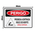 Ver imagem 2 de Combo 6 Placas De Sinalização Perigo Proibida A Entrada Risco De Morte Espaço Confinado 30x20 Acesso