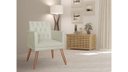 Ver imagem 3 de Poltrona Decorativa Nina Capitonê Suede Verde Pés Madeira Ms Decor