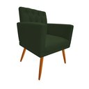 Ver imagem 2 de Poltrona Decorativa Nina Capitonê Suede Verde Pés Madeira Ms Decor