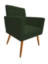 Ver imagem 2 de Poltrona Decorativa Nina Capitonê Suede Verde Pés Madeira Ms Decor