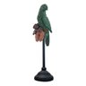 Escultura Decorativa Papagaio Ornamental Pedestal 64x15:Verde - 1