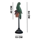 Ver imagem 6 de Escultura Decorativa Papagaio Ornamental Pedestal 64x15:Verde