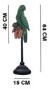 Ver imagem 6 de Escultura Decorativa Papagaio Ornamental Pedestal 64x15:Verde
