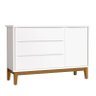 Cômoda Infantil e Guarda Roupa 3 Portas New Classic Branco com Pés Madeira – Reller - 2