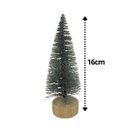Ver imagem 4 de Mini Pinheiro Decorativo Prata Base Tronco Madeira 16cm - Art Christmas