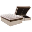 Ver imagem 1 de Cama Box Baú King: Colchão Molas Plumatex MasterPocket Ensacadas Personalle + Base CRC Suede Clean(1