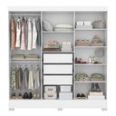 Ver imagem 4 de Guarda Roupa Casal Ferrara 6 Portas 3 Gavetas MDP com Espelho Branco Demóbile