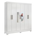 Ver imagem 3 de Guarda Roupa Casal Ferrara 6 Portas 3 Gavetas MDP com Espelho Branco Demóbile