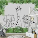 Ver imagem 2 de Papel de parede safári animal floresta infantil papel de parede M² PP99