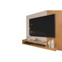 Ver imagem 5 de Painel Quarto P/ Tv até 50 Polegadas Nando Ripado C/ Prateleira 136x107cm Cedro - Dj Móveis