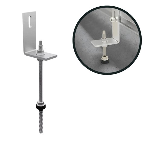 Estrutura Suporte Fixador Linha C Placa Painel Solar Inox Telha Fibrocimento ou Ondulada em Viga Mad