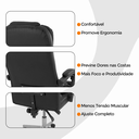 Ver imagem 6 de Kit 6 Cadeiras de Escritório Presidente Reclinável Ajustável - Preto