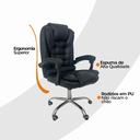 Ver imagem 5 de Kit 6 Cadeiras de Escritório Presidente Reclinável Ajustável - Preto