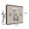 Guarda Roupa Casal Com Espelho 6 Portas Olimpo Flex Montagem Tcil Móveis - 4