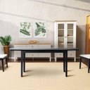 Ver imagem 1 de Mesa Oval 6 Lugares 1,8m Tampo Vidro e MDF Tiê CabeCasa MadeiraOriginals Preto