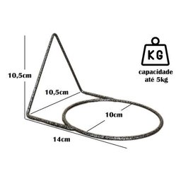 Kit 3 Suportes 10cm Anel Redondo Pendurar Vaso Planta Parede - 2