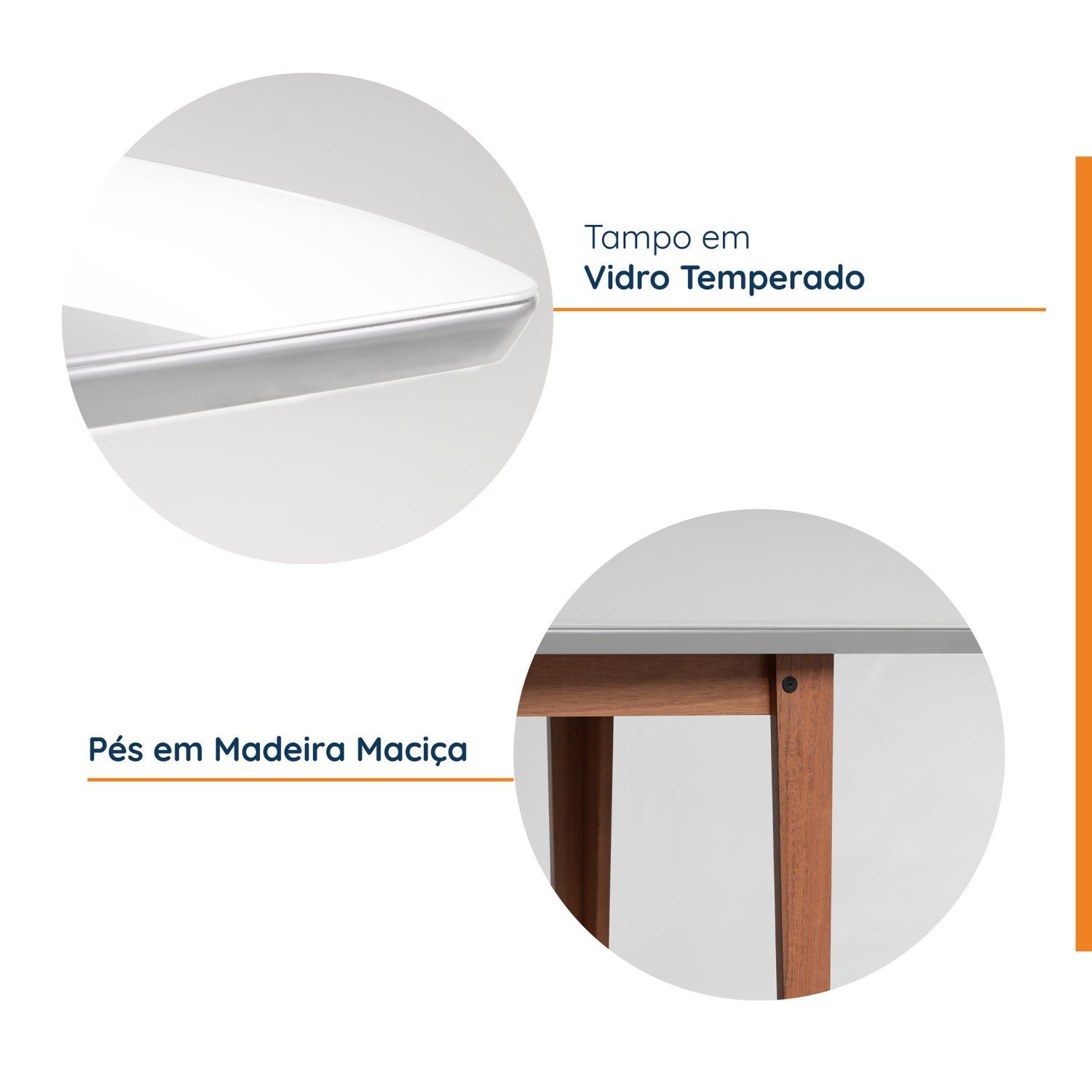 Mesa Oval 6 Lugares 1,8m Tampo Vidro e MDF Tiê CabeCasa MadeiraMadeira - 4