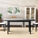Ver imagem 1 de Mesa Oval 4 Lugares 1,4m Tampo Vidro e MDF Tiê CabeCasa MadeiraOriginals Preto