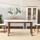 Ver imagem 1 de Mesa Oval 4 Lugares 1,4m Tampo Vidro e MDF Tiê CabeCasa MadeiraOriginals