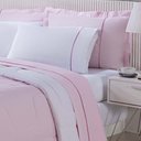 Ver imagem 3 de Kit Edredom 100% Algodão Percal 150 Fios Dupla Casal + Jogo de Cama Gran Moratta 7 Peças Rosa-