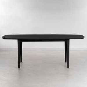 Mesa Oval 8 Lugares 2,0m Tampo MDF Tiê CabeCasa MadeiraOriginals