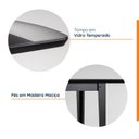 Ver imagem 3 de Mesa Oval 6 Lugares 1,6m Tampo Vidro e MDF Tiê CabeCasa MadeiraOriginals Preto