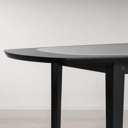Mesa Oval 6 Lugares 1,6m Tampo Vidro e MDF Tiê CabeCasa MadeiraMadeira - 8