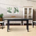 Ver imagem 1 de Mesa Oval 6 Lugares 1,6m Tampo Vidro e MDF Tiê CabeCasa MadeiraOriginals Preto