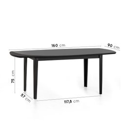 Mesa Oval 6 Lugares 1,6m Tampo Vidro e MDF Tiê CabeCasa MadeiraMadeira - 2