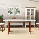 Ver imagem 1 de Mesa Oval 6 Lugares 1,6m Tampo Vidro e MDF Tiê CabeCasa MadeiraOriginals Marrom