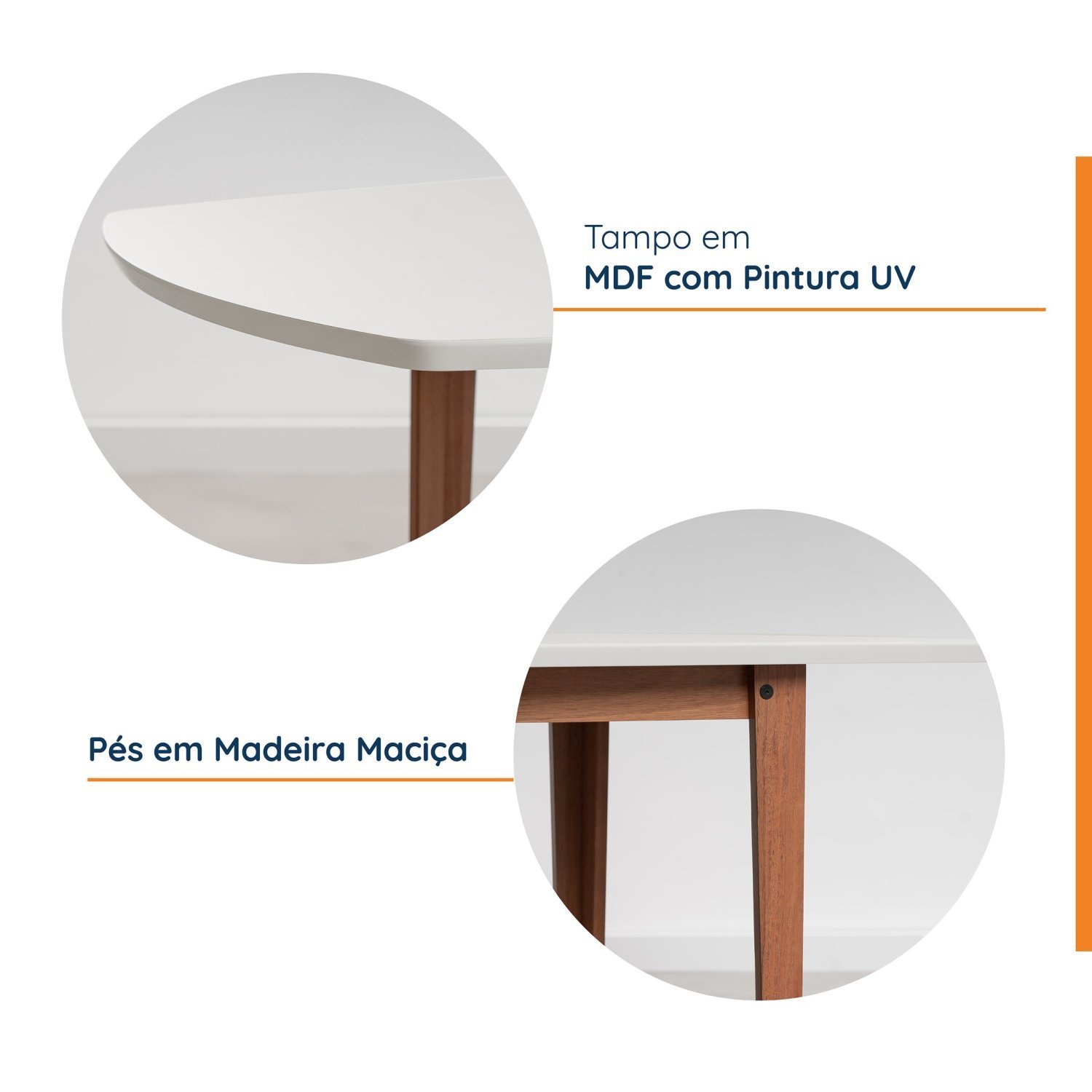 Mesa Oval 6 Lugares 1,6m Tampo MDF Tiê CabeCasa MadeiraMadeira - 3