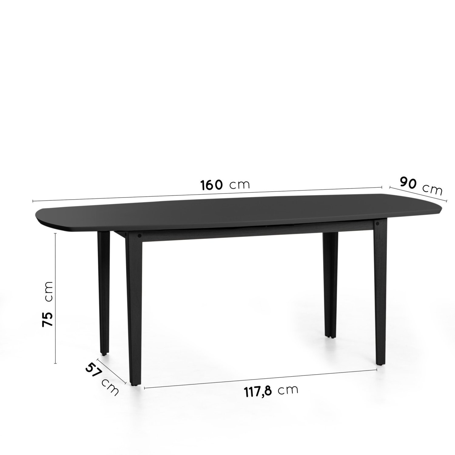 Mesa Oval 6 Lugares 1,6m Tampo MDF Tiê CabeCasa MadeiraMadeira - 3