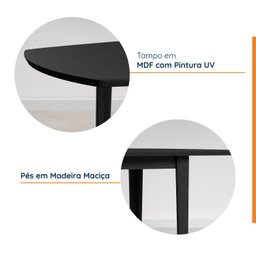 Mesa Oval 6 Lugares 1,6m Tampo MDF Tiê CabeCasa MadeiraMadeira - 4
