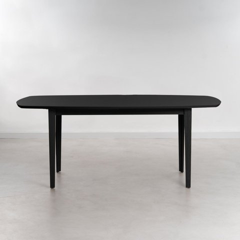 Mesa Oval 6 Lugares 1,6m Tampo MDF Tiê CabeCasa MadeiraOriginals Preto