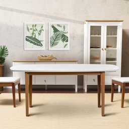 Mesa Oval 4 Lugares 1,4m Tampo MDF Tiê CabeCasa MadeiraOriginals Marrom - 1 Mesa Oval 4 Lugares 1,4m Tampo MDF Tiê CabeCasa MadeiraOriginals Marrom - 1