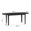 Ver imagem 3 de Mesa Oval 4 Lugares 1,4m Tampo MDF Tiê CabeCasa MadeiraOriginals Preto