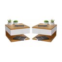 Ver imagem 1 de Kit Duas Mesas De Cabeceira Suspensa Com Corrediças Metálicas - GD - Freijó Com Off White - Lojas GD