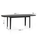 Ver imagem 2 de Mesa Oval 8 Lugares 2,0m Tampo Vidro e MDF Tiê CabeCasa MadeiraOriginals Preto